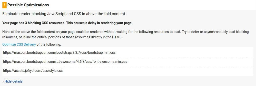 Render blocking content