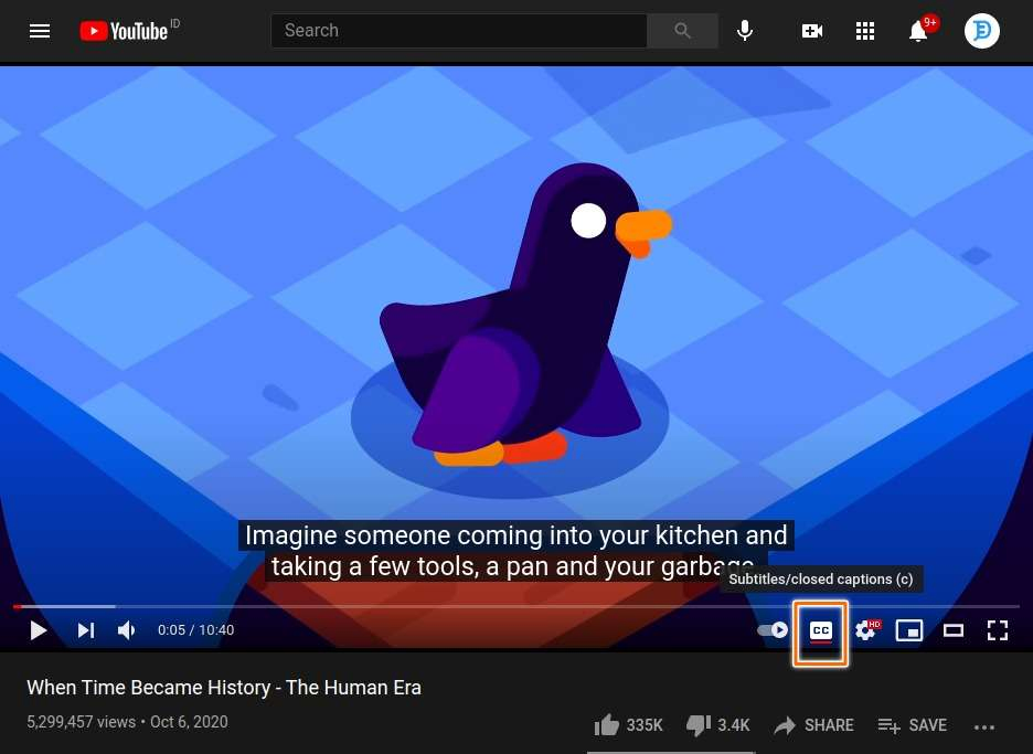 YouTube Closed Captions Activate